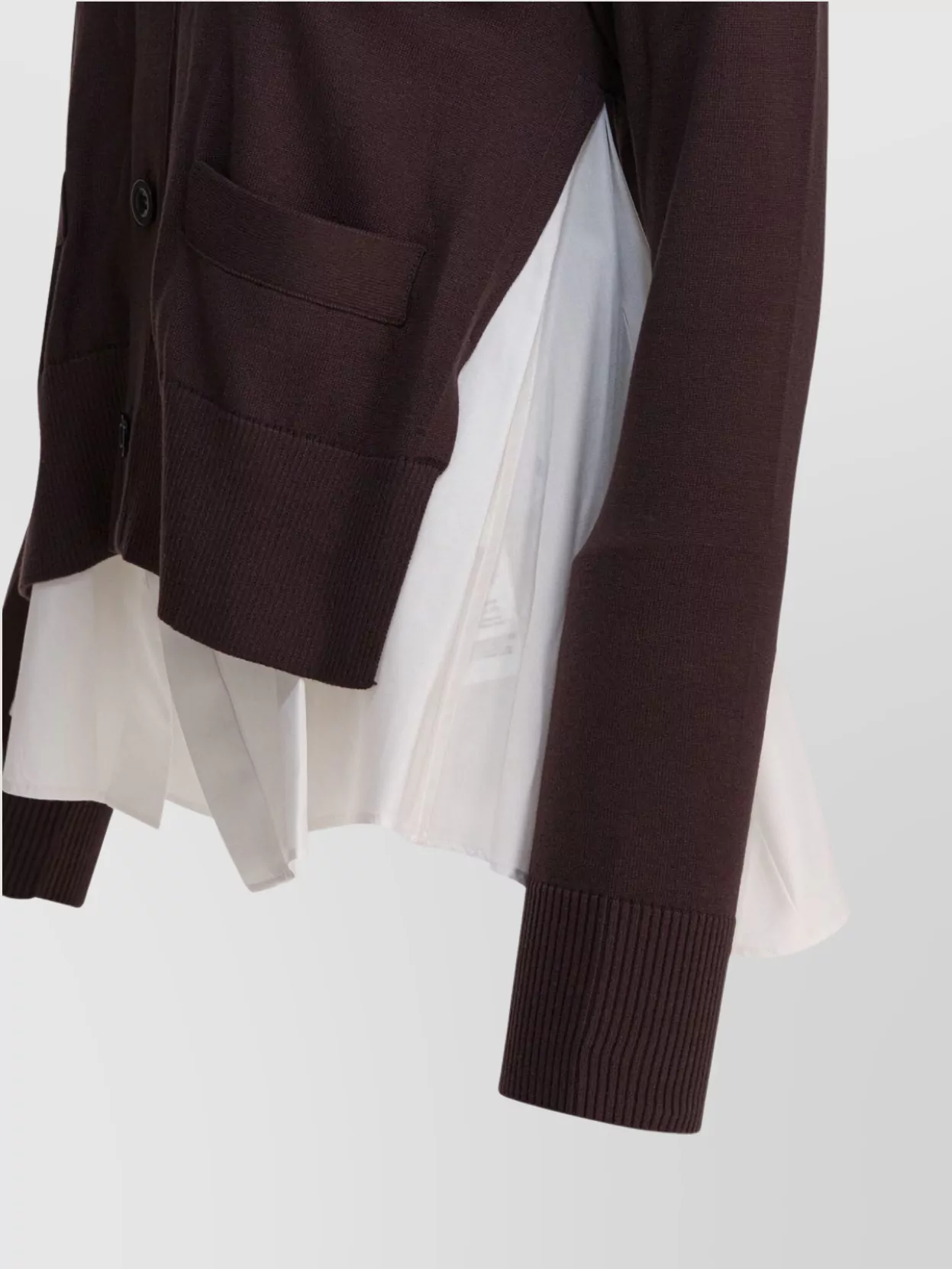 Sacai Knit Cardigan With Ribbed Cuffs And Front Pockets