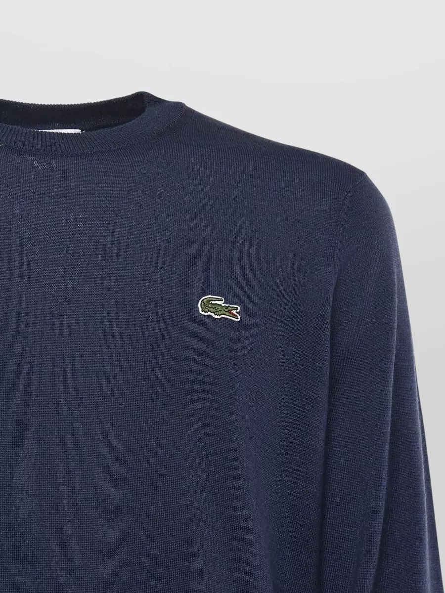 Lacoste Knitwear Crew Neck Sweater Ribbed Cuffs