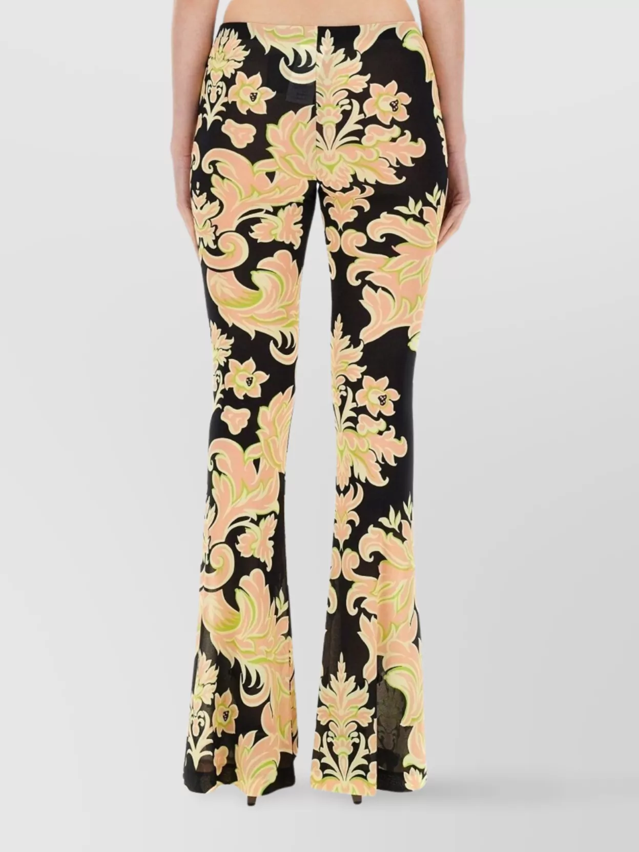 Etro Floral Pattern Flared Leg High Waist