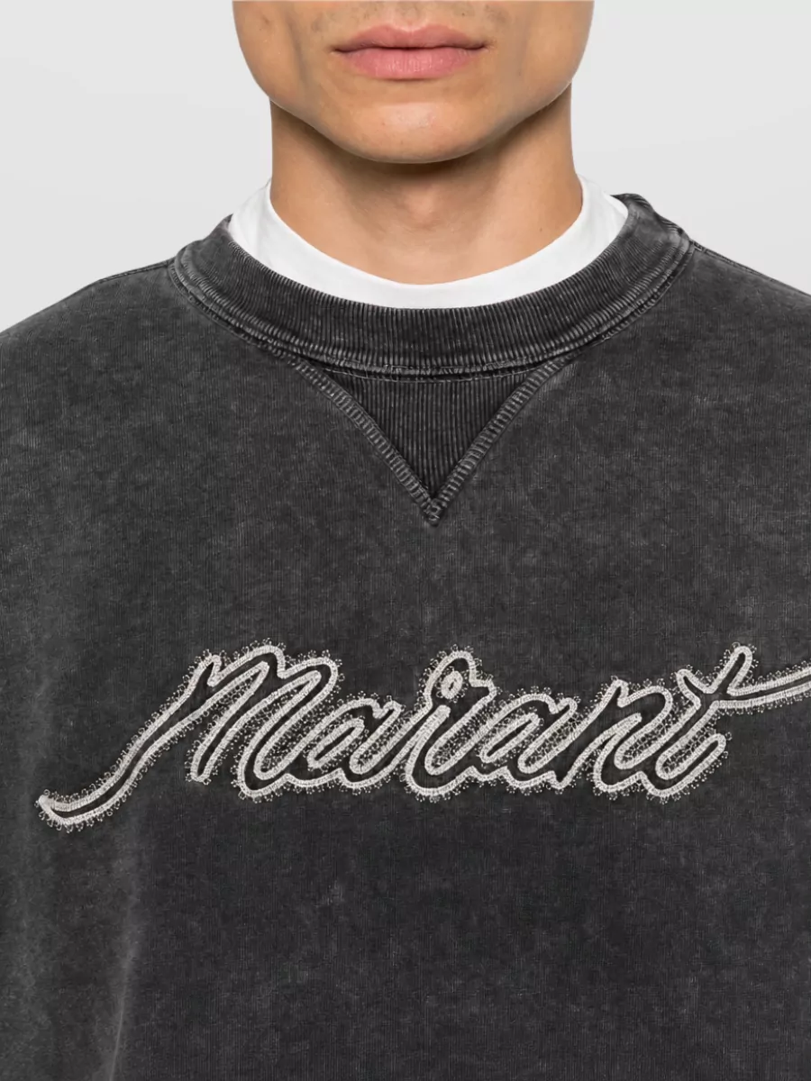 Isabel Marant Cotton-Blend Logo-Embroidered Crew-Neck Sweatshirt