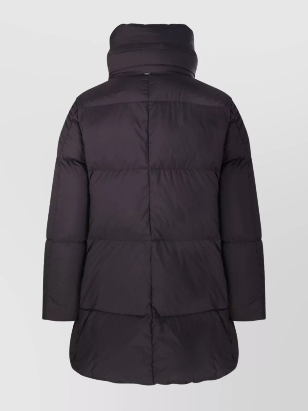 Herno Long Quilted Jacket With High Collar And Zippers
