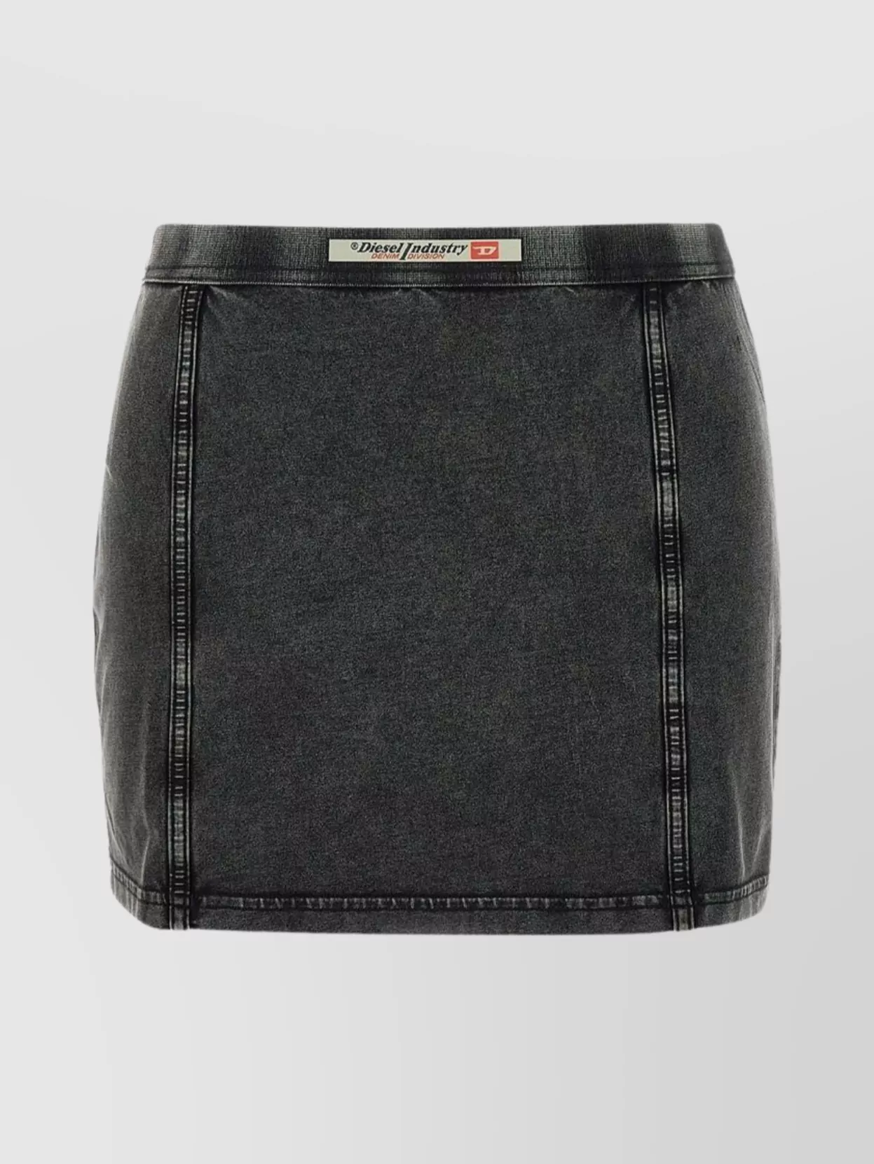 Diesel Stretch Cotton Mini Skirt With Contrast Stitching