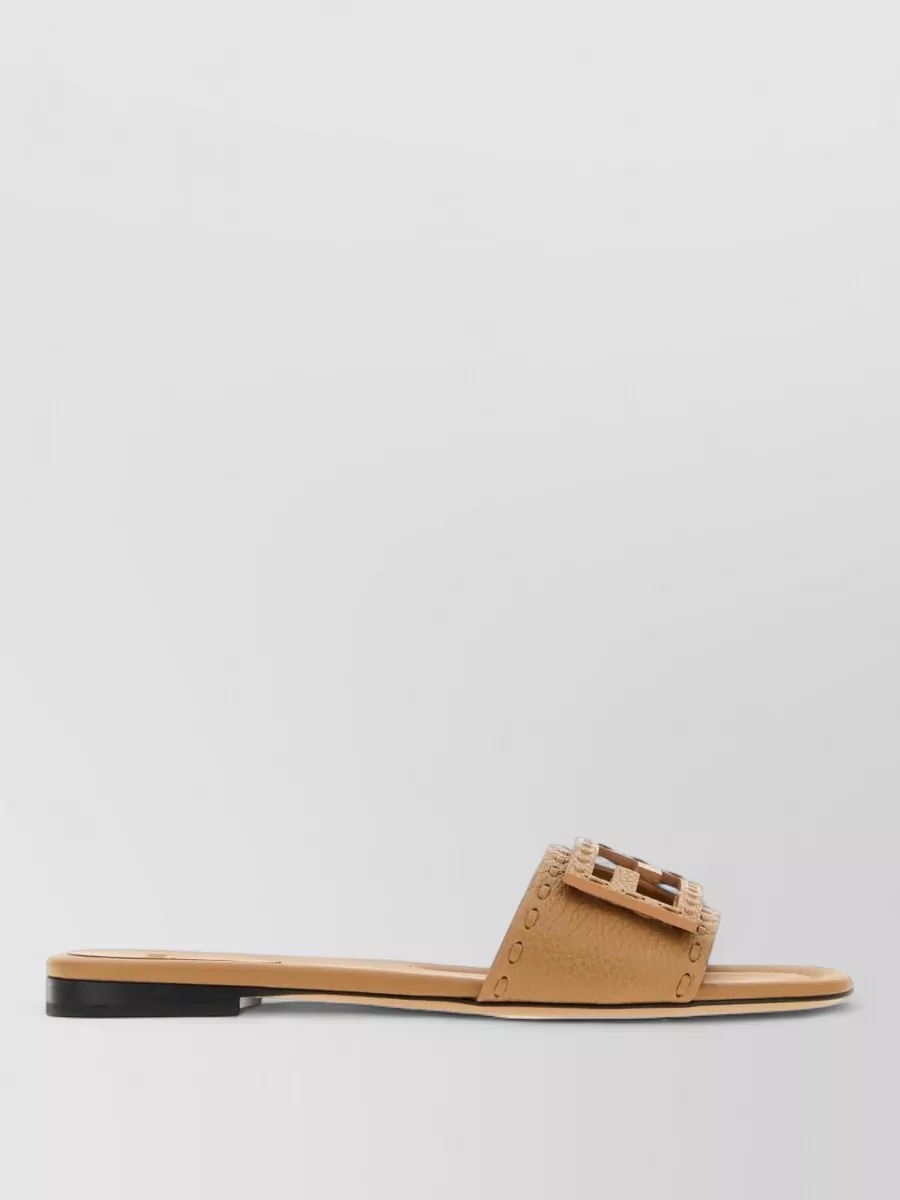 Fendi leather baguette slides