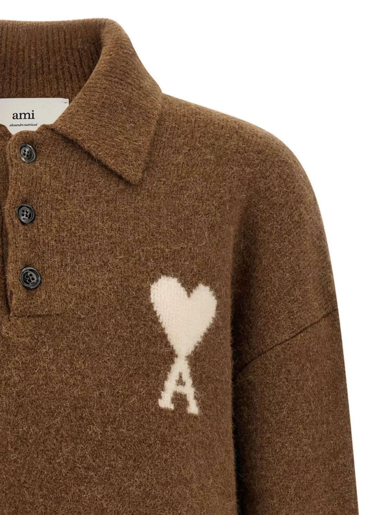 Ami Paris Heart Friend Long Sleeve Knit Sweater