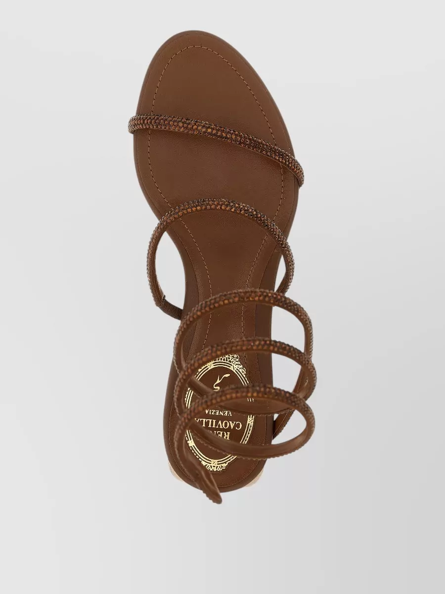 Rene Caovilla Cleo Sandals Strappy Design Block Heel