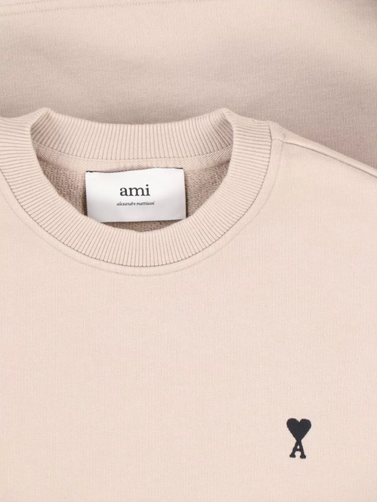 Ami Alexandre Mattiussi Ribbed Knitwear Sweater With Long Sleeves In Neutral
