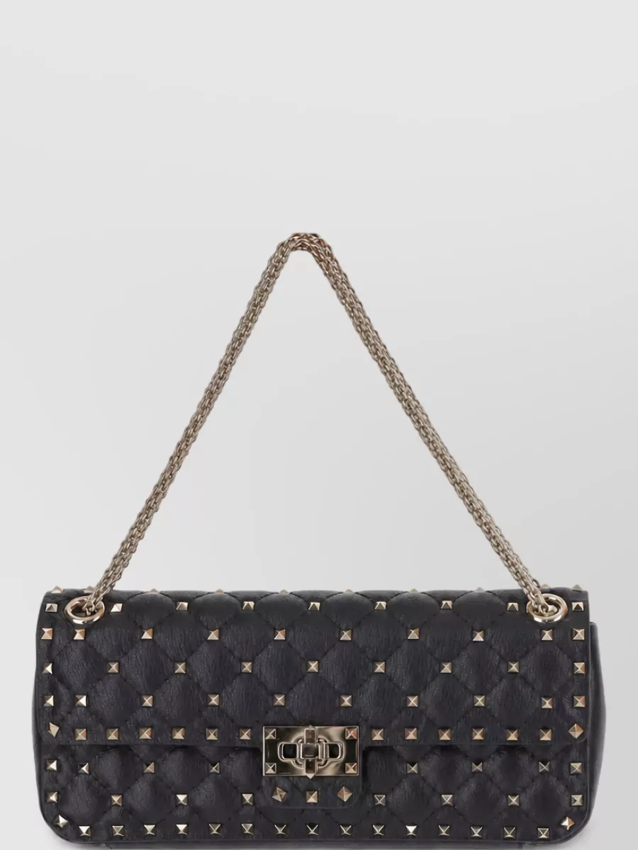 Valentino Garavani rockstud spike small leather clutch bag
