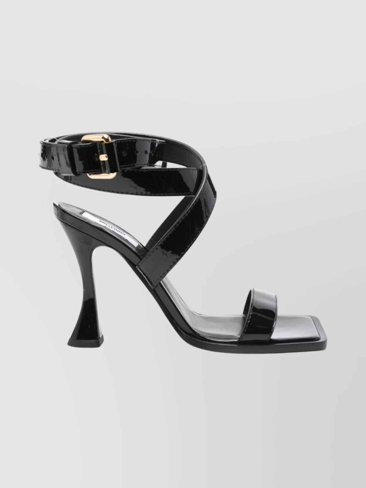 Moschino Strappy Ankle Wrap Sandals With Flared Heel