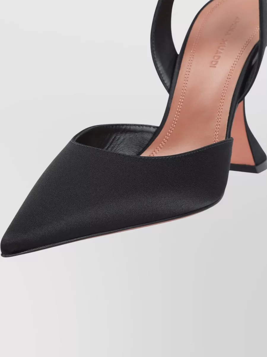 Amina Muaddi Satin Slingback Pumps