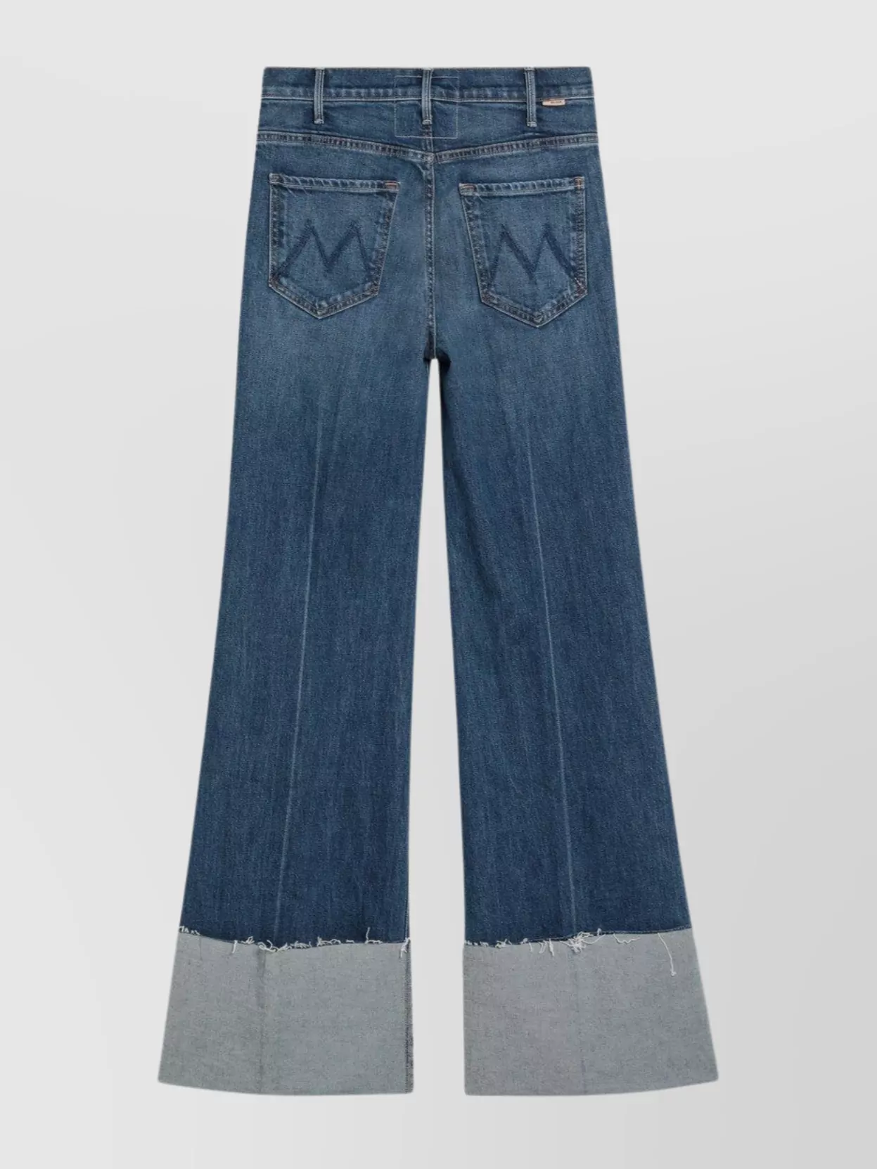 Mother Flared Jeans With Frayed Hem And Pockets