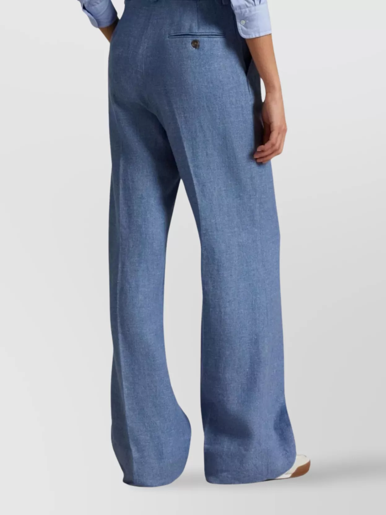 Ralph Lauren Straight Leg Denim Trousers Featuring Pockets