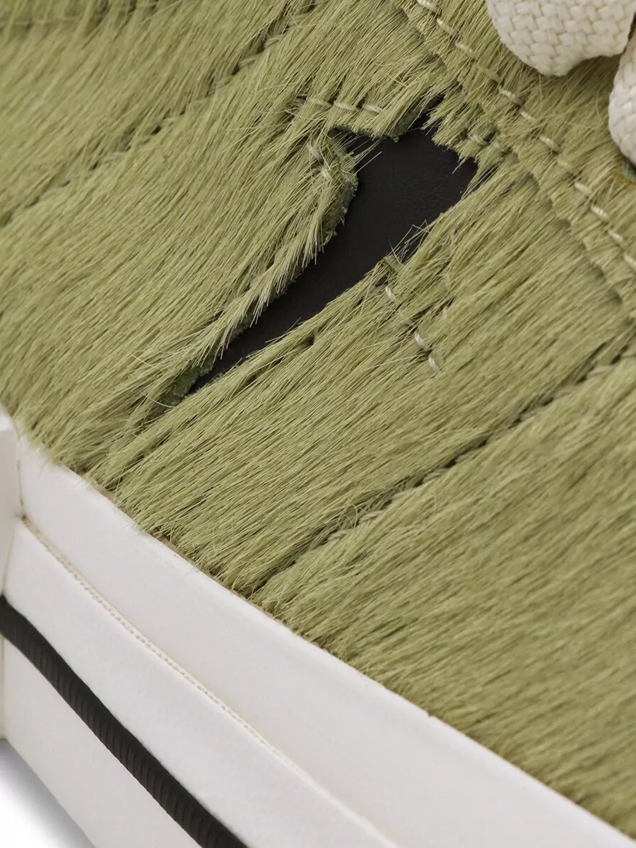 Rick Owens Drkshdw Faux Fur Low Top Sneakers With Rubber Sole