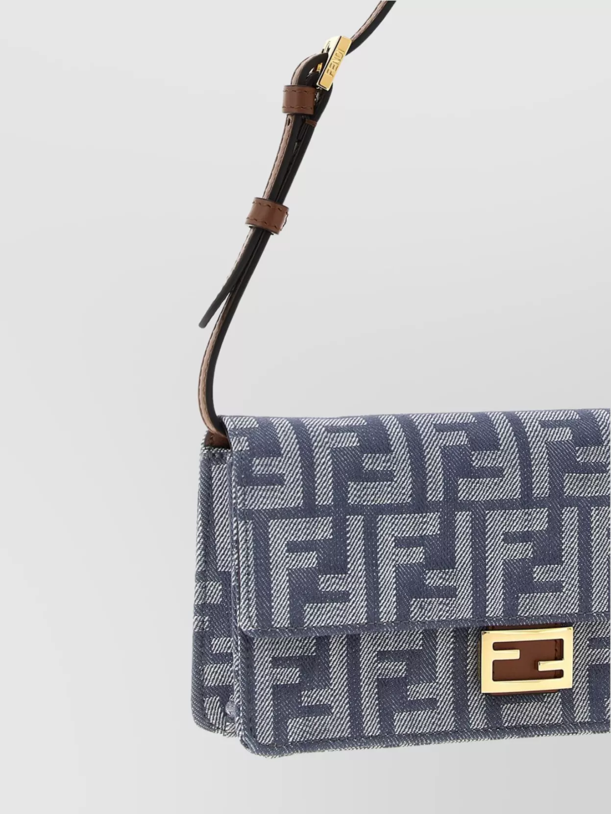 Fendi Chain Wallet 'Baguette' Monogram Strap Hardware