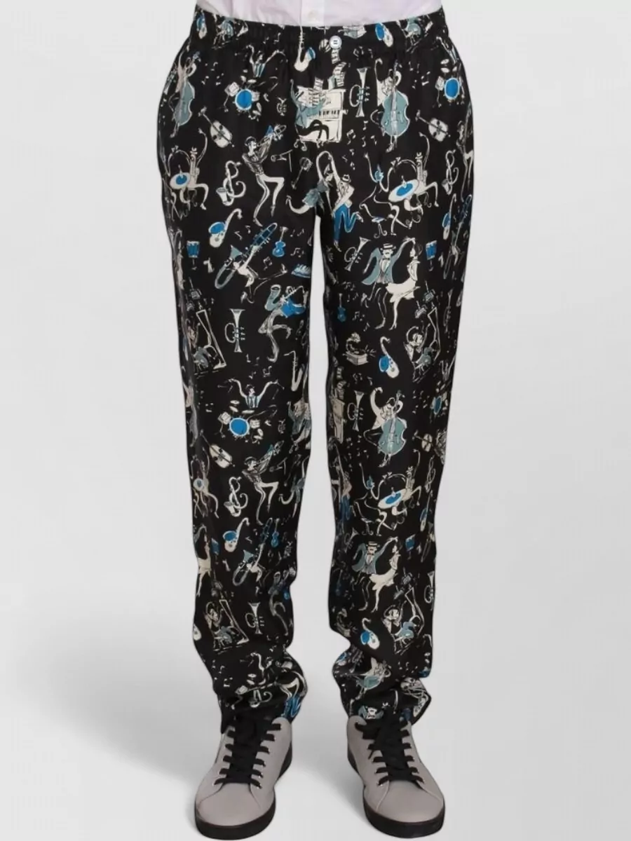 Dolce&Gabbana silk printed lounge track pants