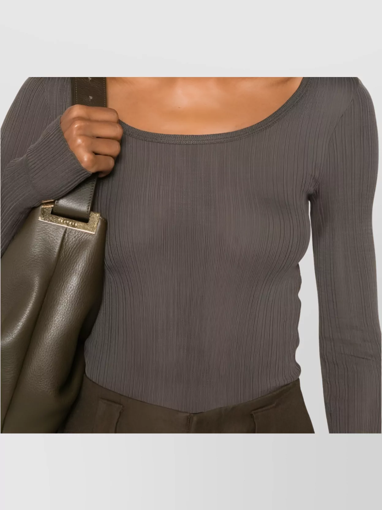Lemaire Ribbed Long-Sleeve High-Cut Bodysuit