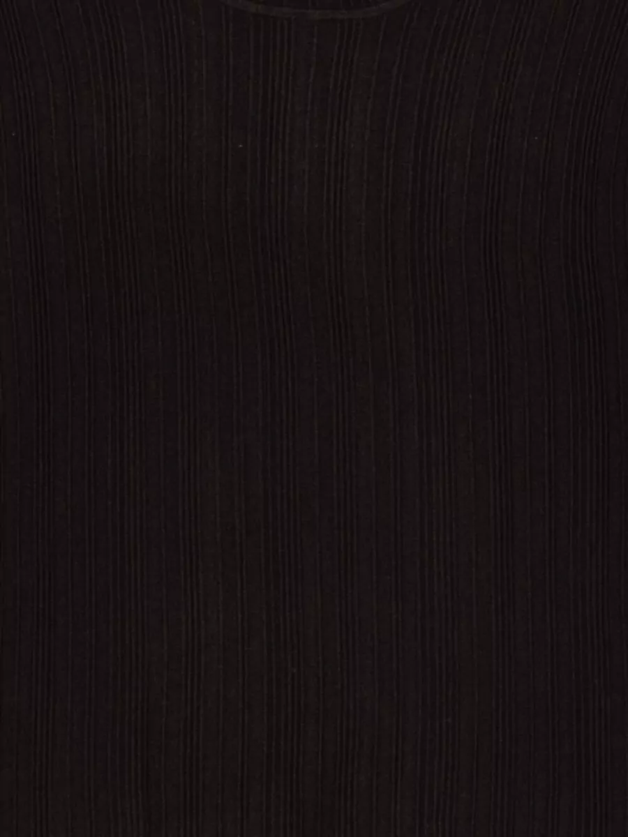 Alysi Wool Mock Neck Cropped Ribbed Sweater In Black