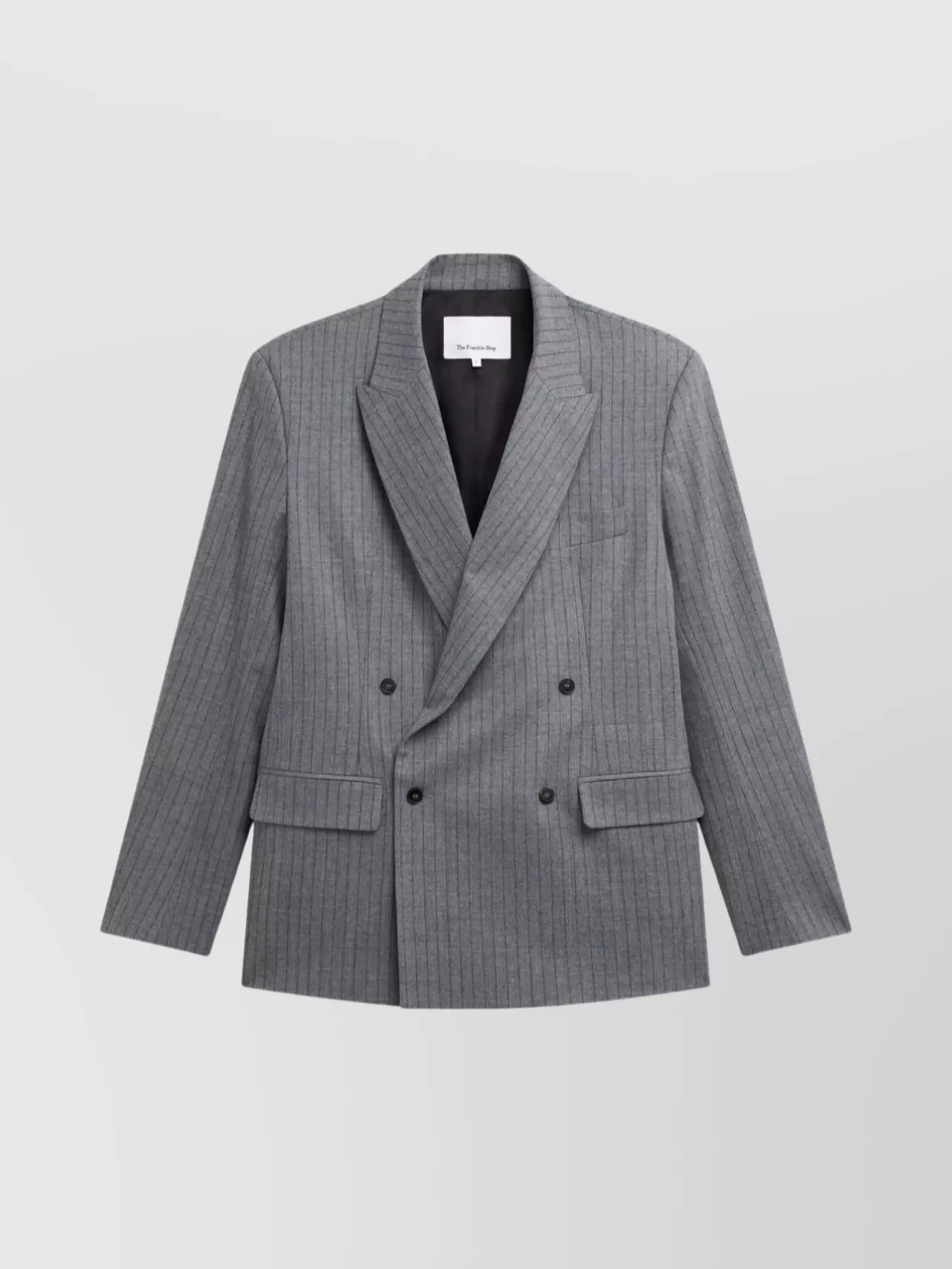 The Frankie Shop Double Breasted Pinstripe Blazer In Multi