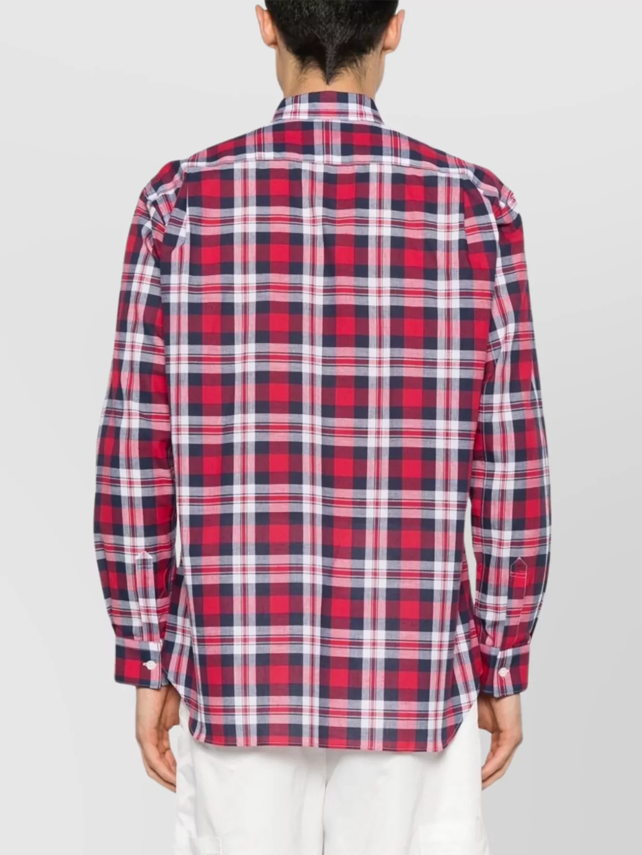 Comme Des Garçons Plaid Pattern Shirt Featuring Box-Pleat Detail