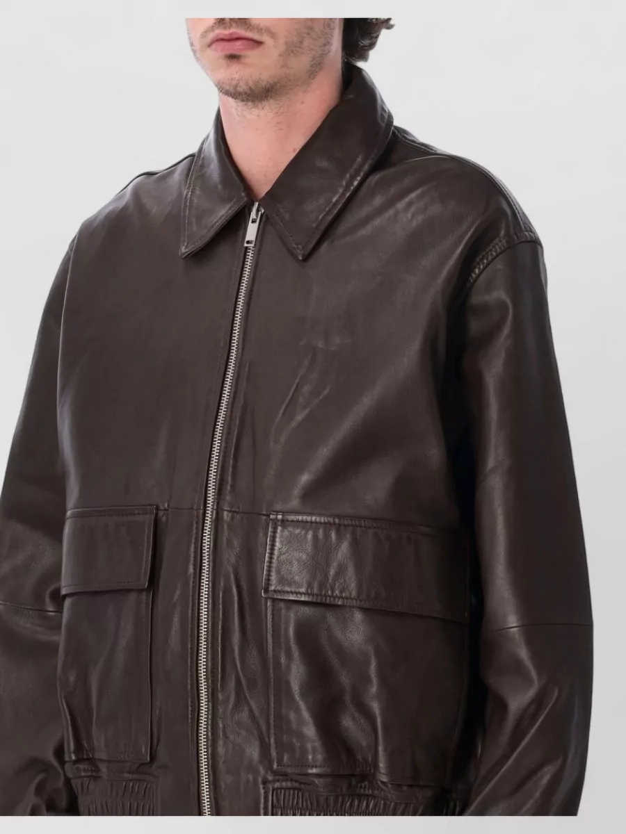 Studio Nicholson Lamb Leather Relaxed Bomber Jacket