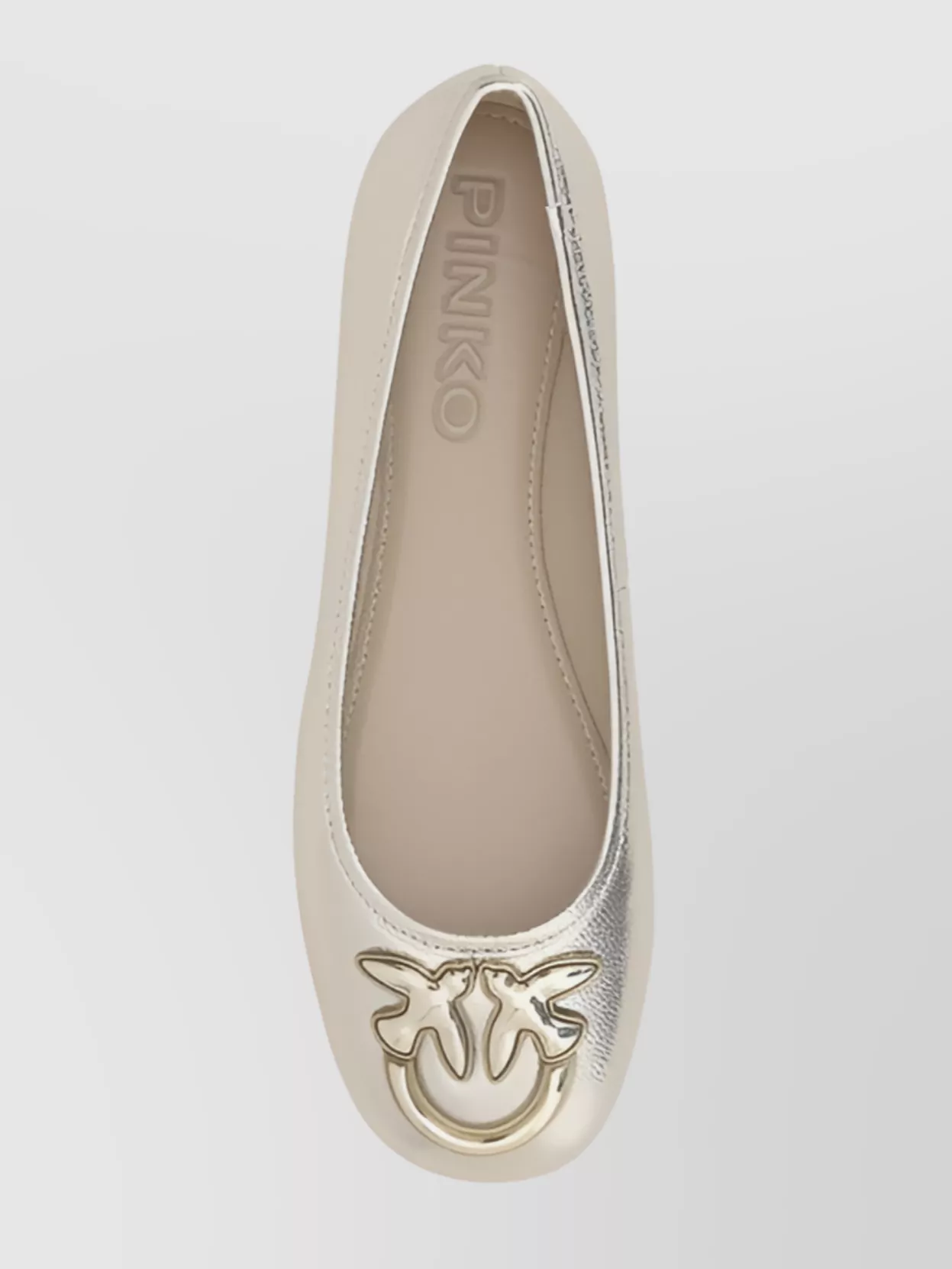 Shop Pinko Joyful Metallic Flat Sole Ballerinas