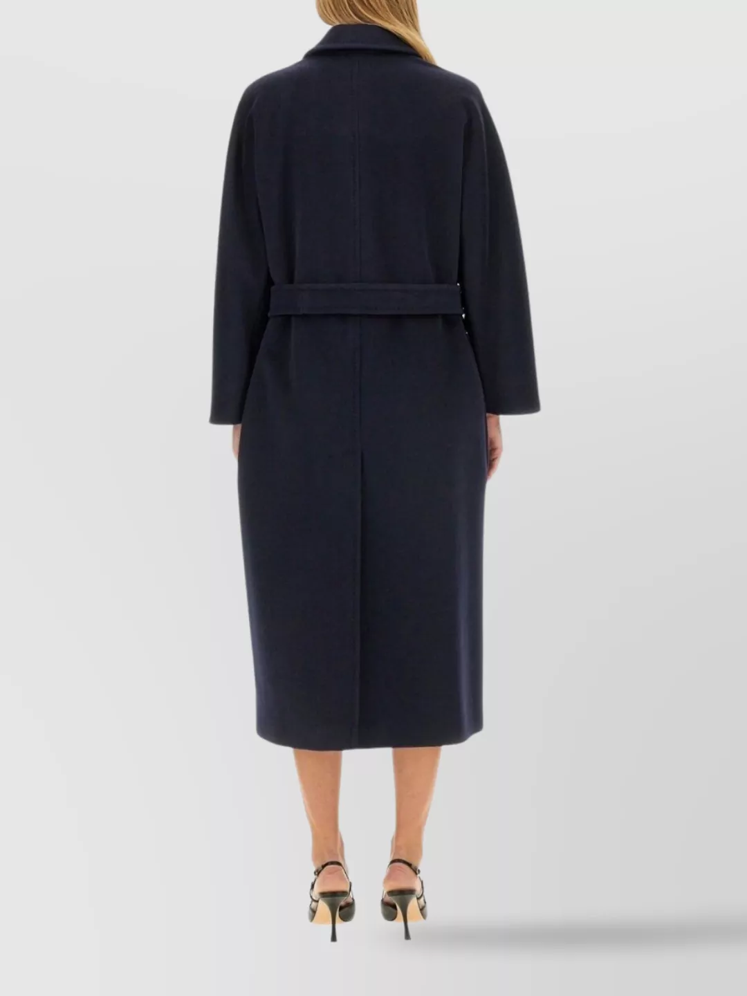 Max Mara Long Oversized Coat With Belt And Pockets