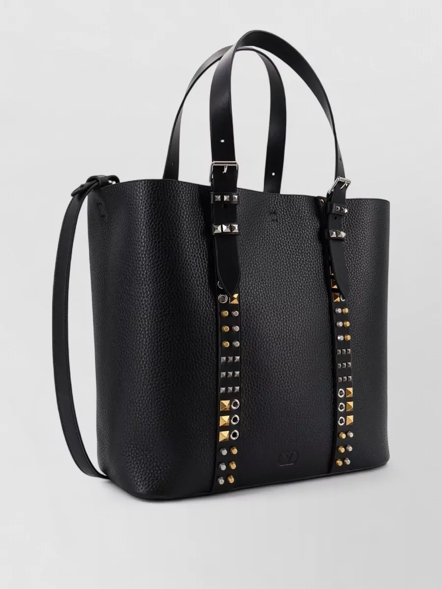 Valentino Garavani Calf Leather Rockstud Medium Tote Bag