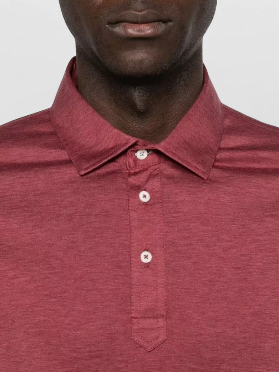 Brunello Cucinelli Cotton Silk Polo Shirt With Contrast Trim