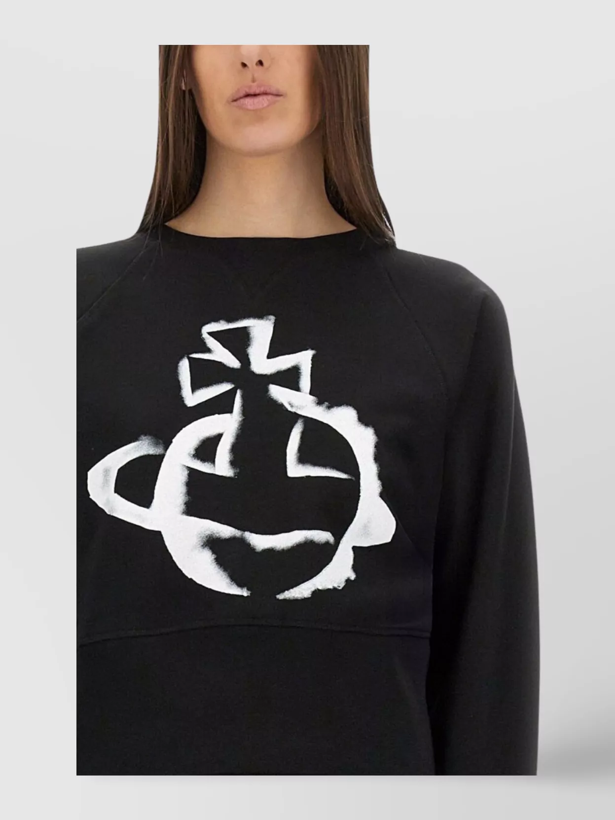 Shop Vivienne Westwood Cropped Sweatshirt "stencil Orb"
