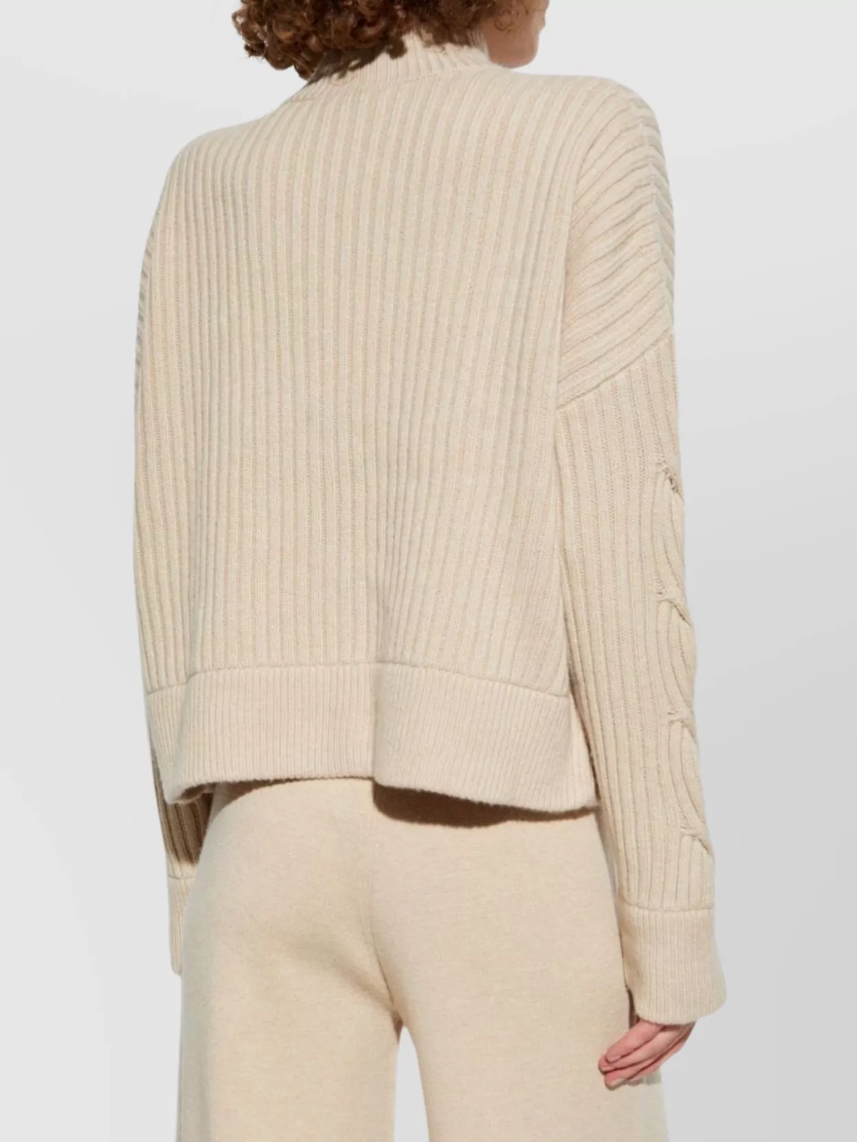 Max Mara High Neck Cable Knit Cardigan