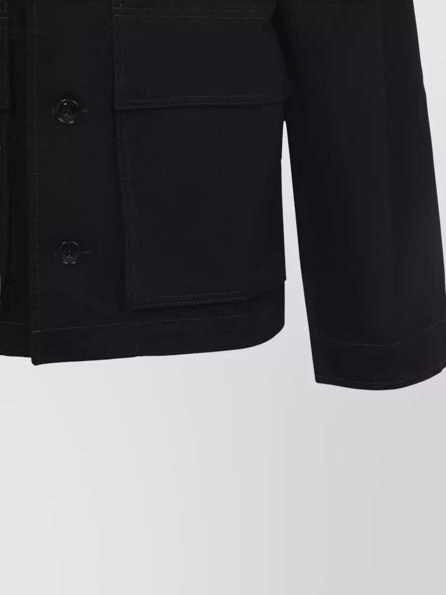 Lemaire Collared Boxy Jacket Front Pockets Stitching