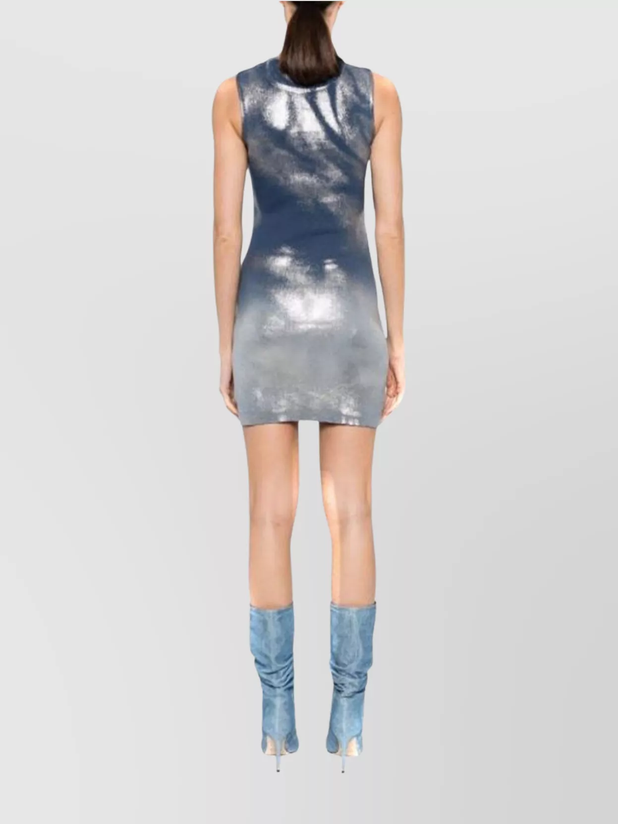 Diesel Shimmering Metallic Sleeveless Mini Dress