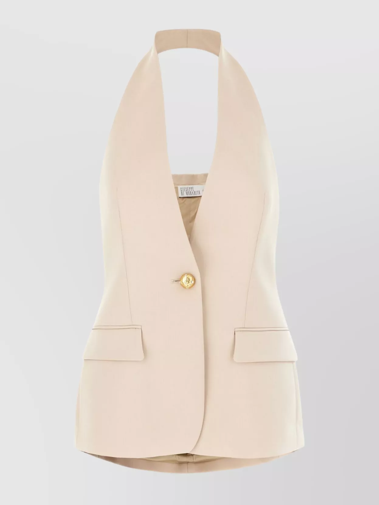 Giuseppe Di Morabito Wool Vest With Halterneck Design And Backless Style In Neutral