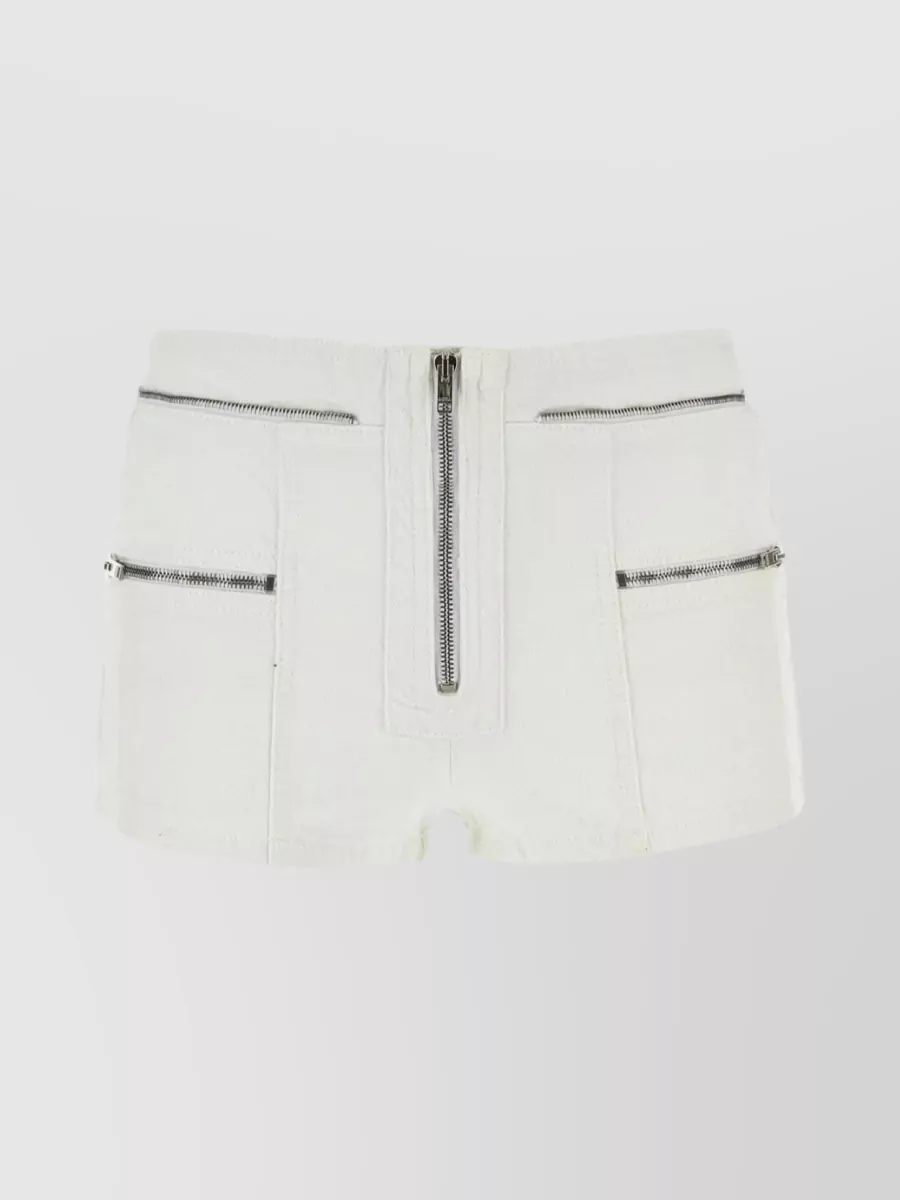 Shop Isabel Marant Back Gathered Denim Shorts In Grey