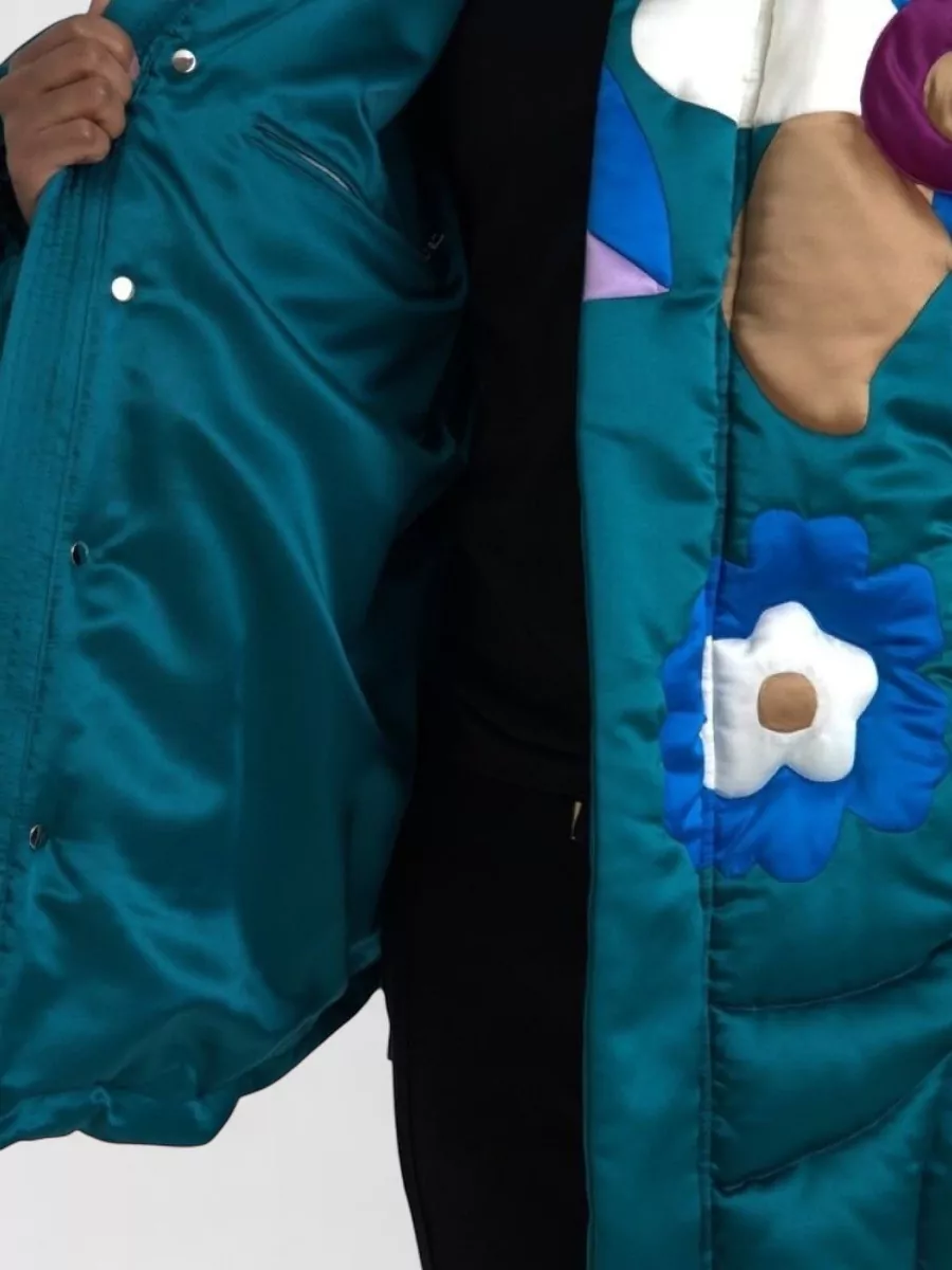 Dolce&Gabbana Floral Appliqué Oversized Puffer Jacket