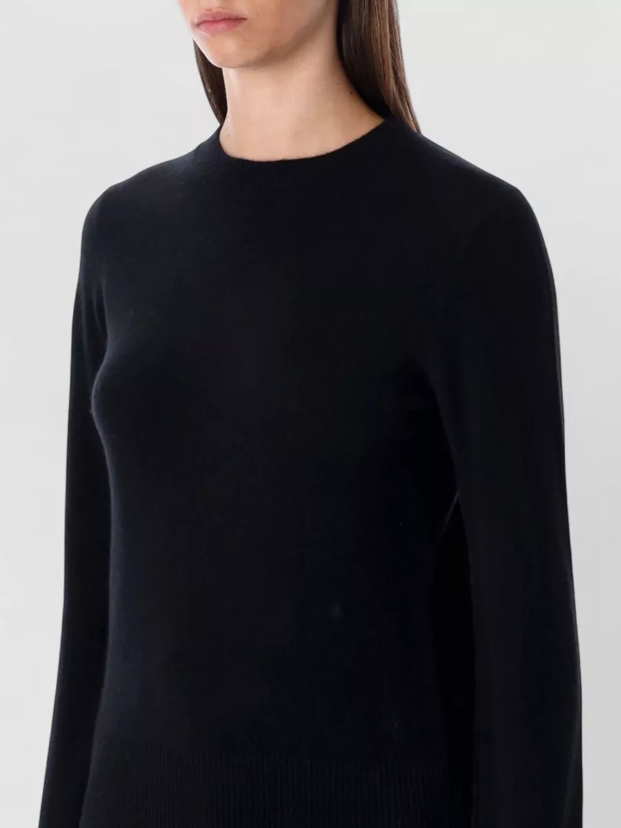Rhea Costa Cashmere Wool Ribbed Slim-Fit Crewneck Sweater