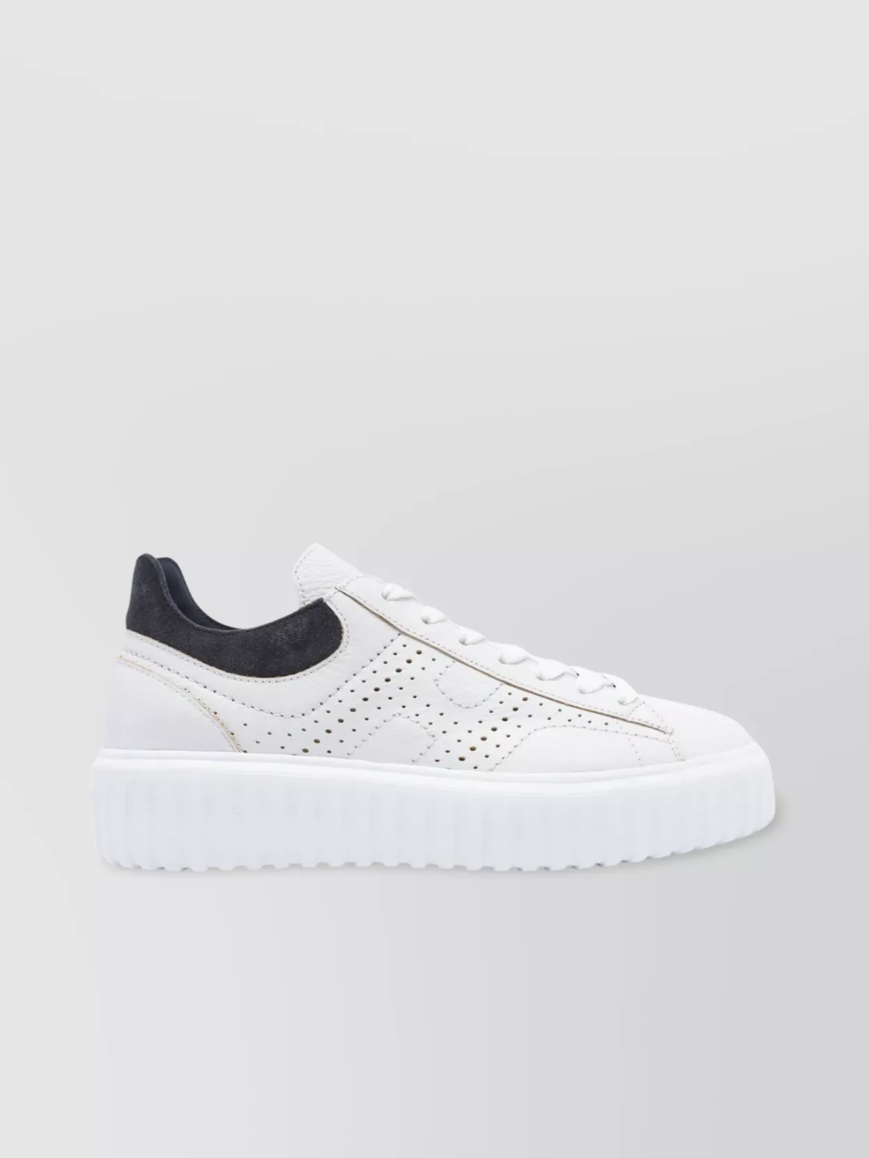 Hogan Low Top Leather Sneakers With Platform Sole
