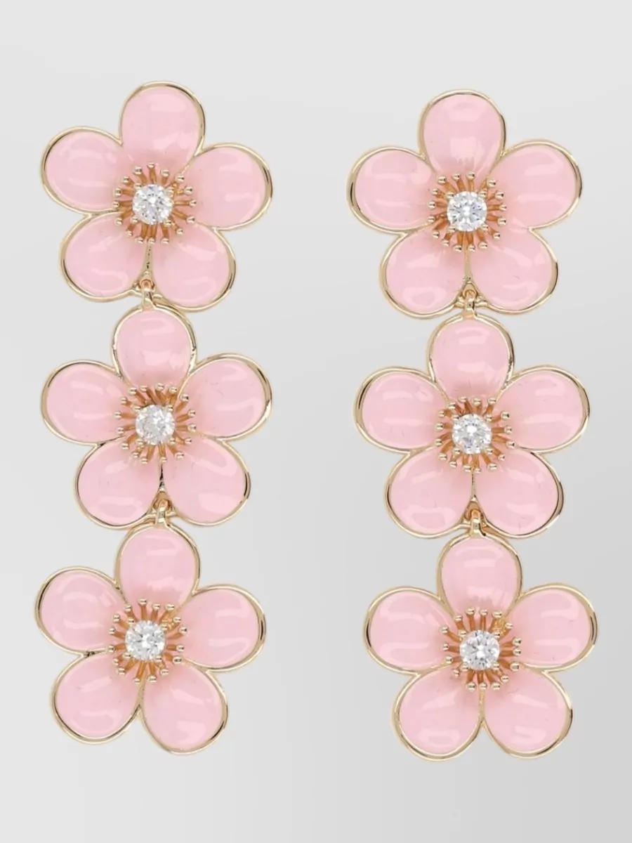 Self-Portrait floral drop earrings