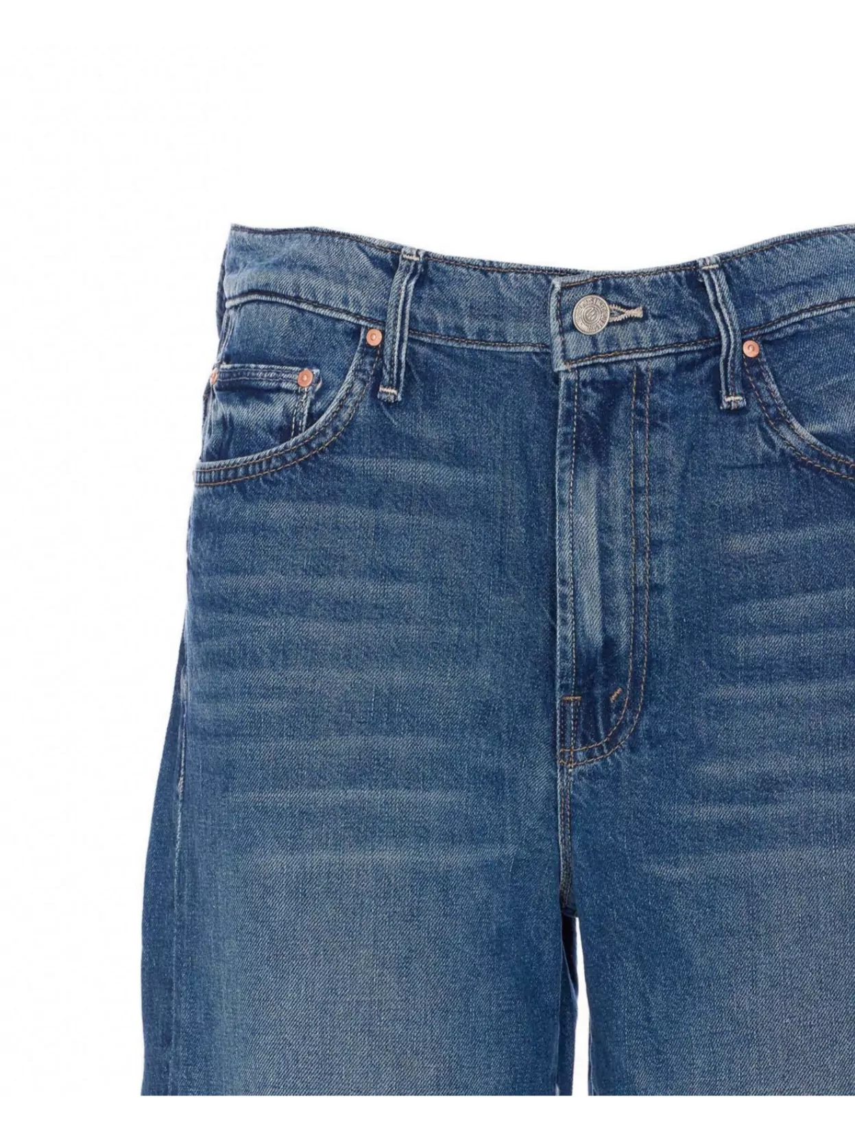 Mother Wide-leg Faded Five-pocket Belt Contrast