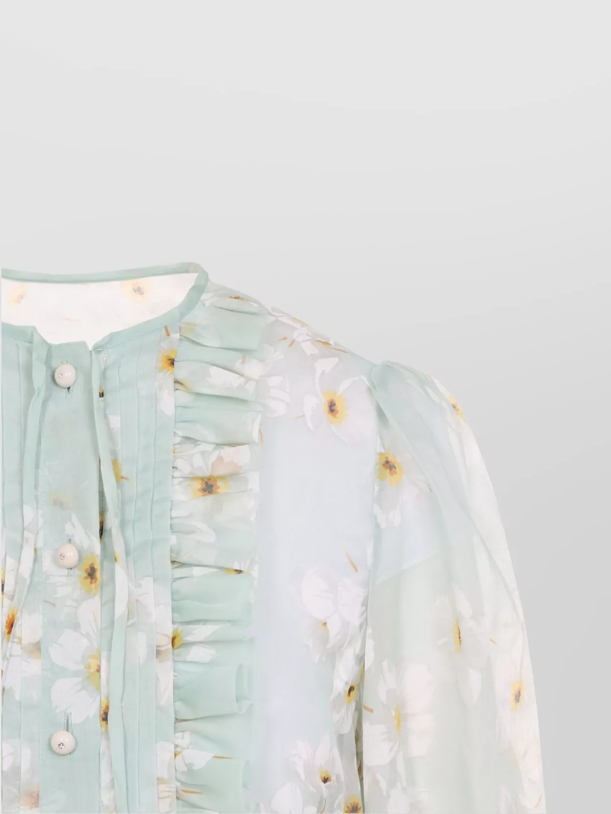 Valentino Silk Shirt With Balloon Sleeves And Floral Print