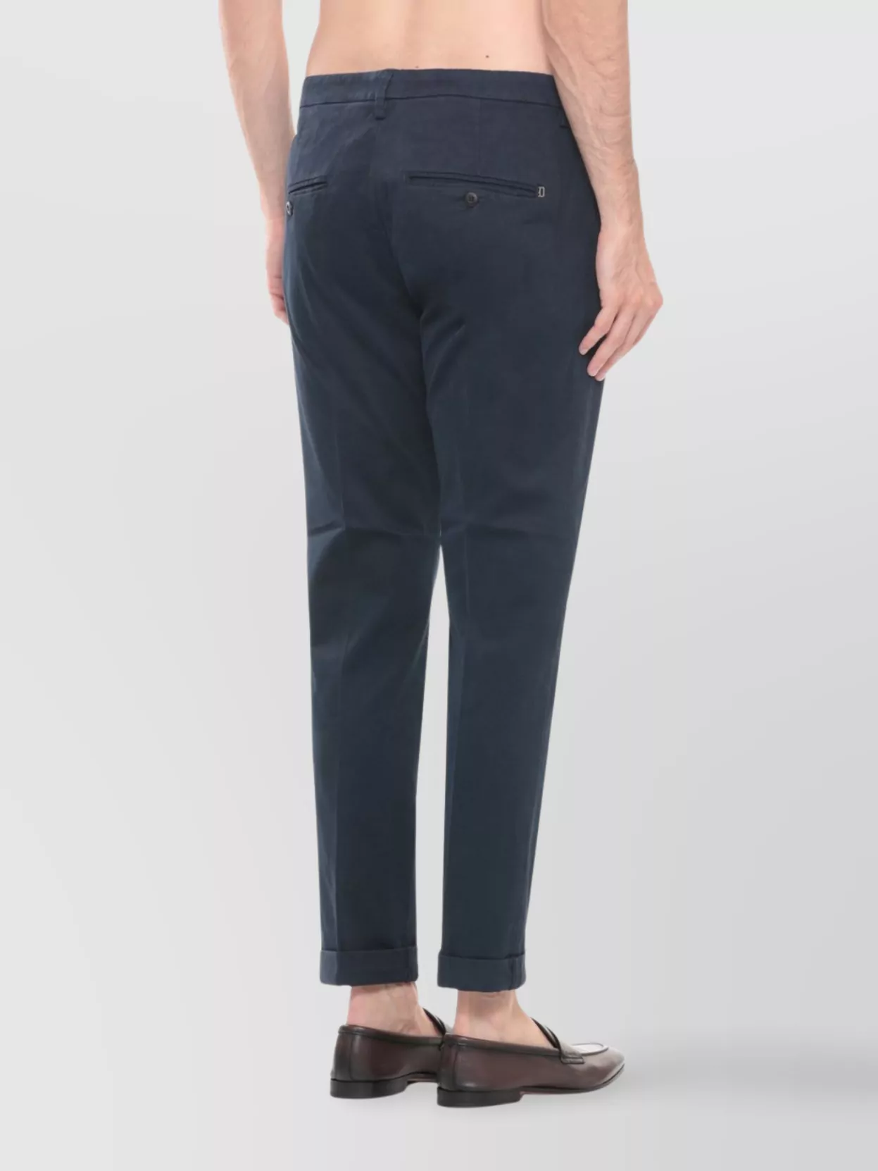 Dondup Straight Trousers With Cuffed Hem And Pockets