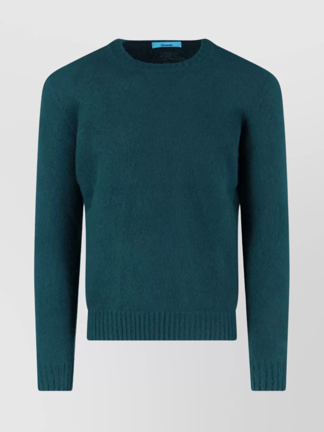 Drumohr Ribbed Crewneck Sweater And Hem In Green