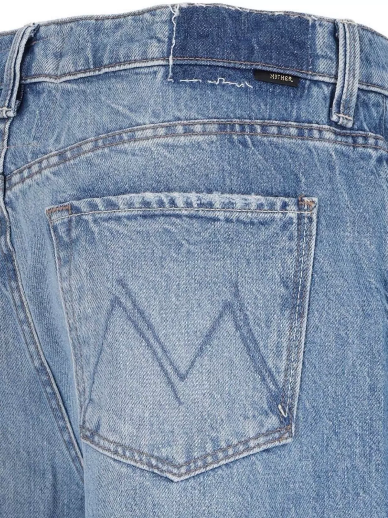MOTHER STRAIGHT LEG TROUSERS DISTRESSED FINISH