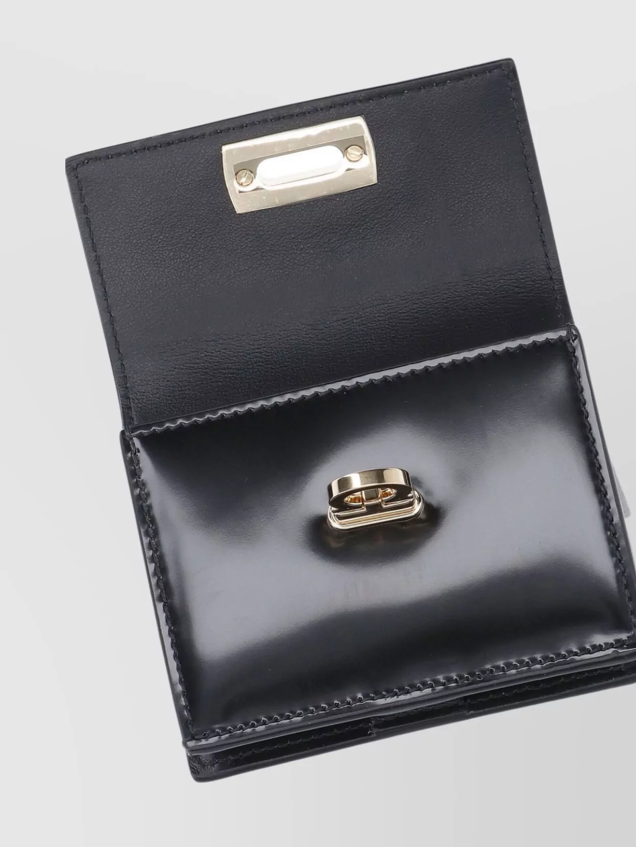 Ferragamo Flap Wallets With Gold-tone Hardware In Black