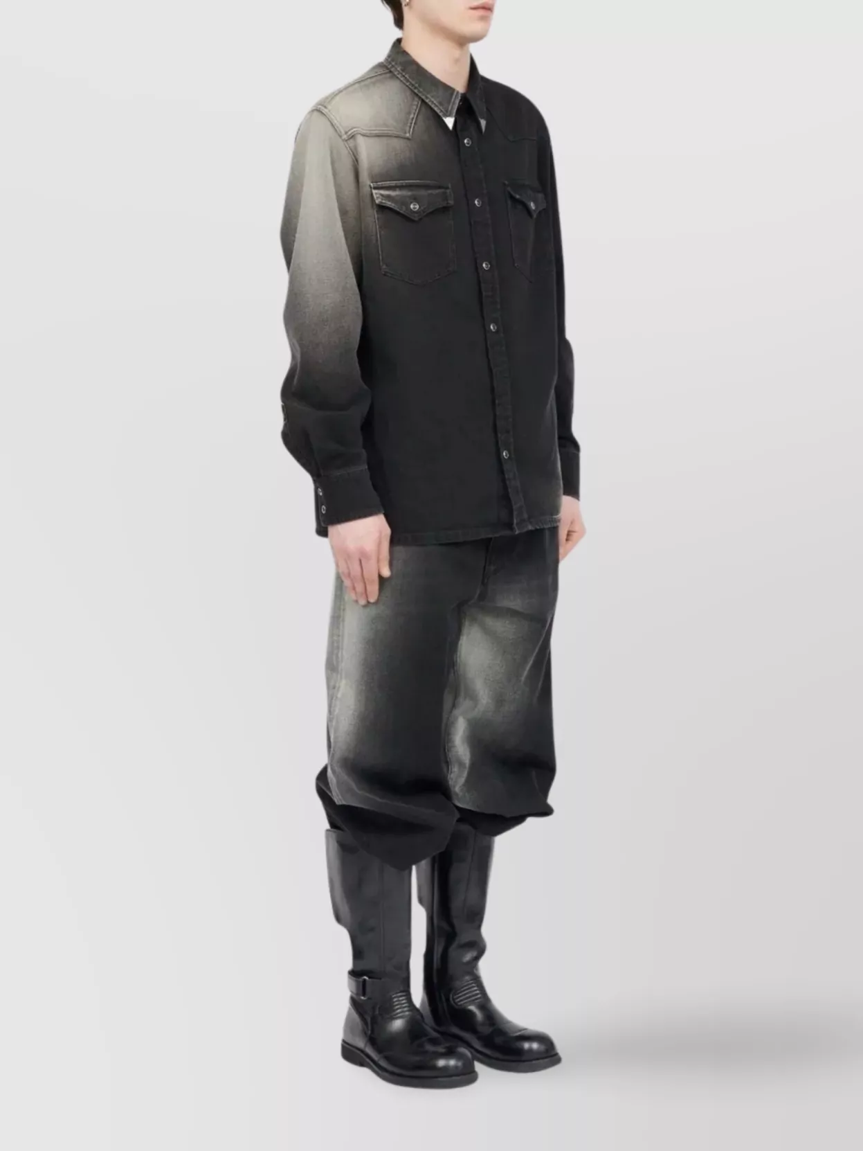 Mm6 Maison Margiela Western Style Denim Shirt Pockets