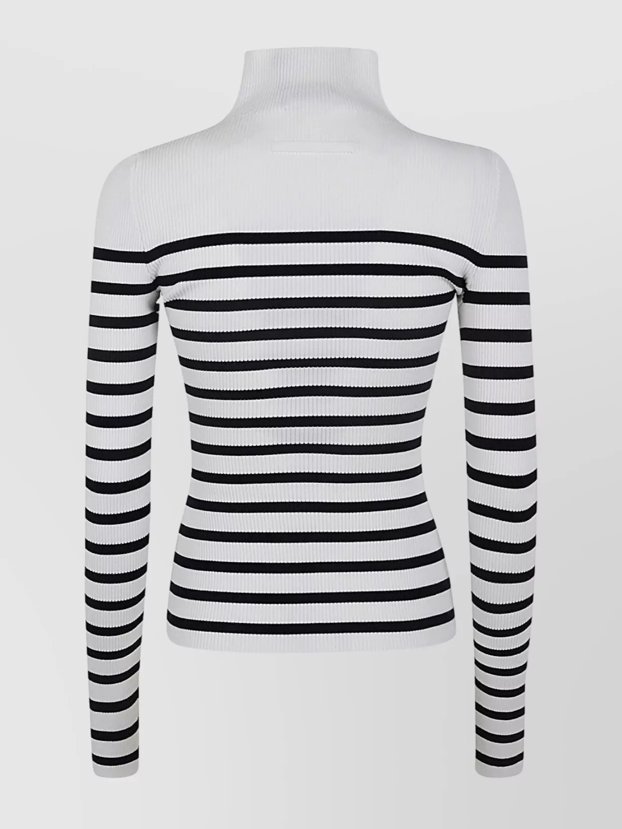 Jean Paul Gaultier Sheer Panel Striped Turtleneck Knitwear