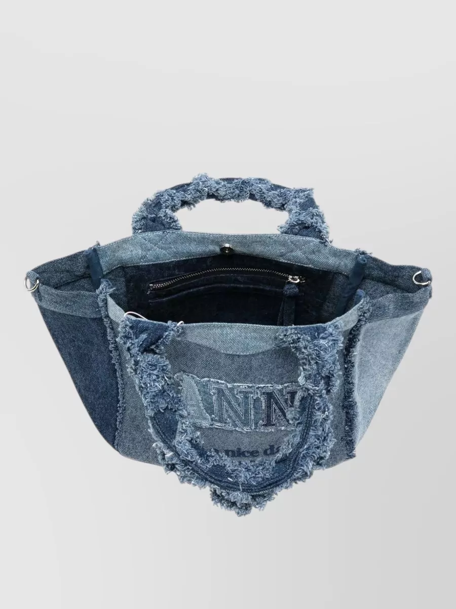 Ganni Cabas Small Denim Shoulder Bag