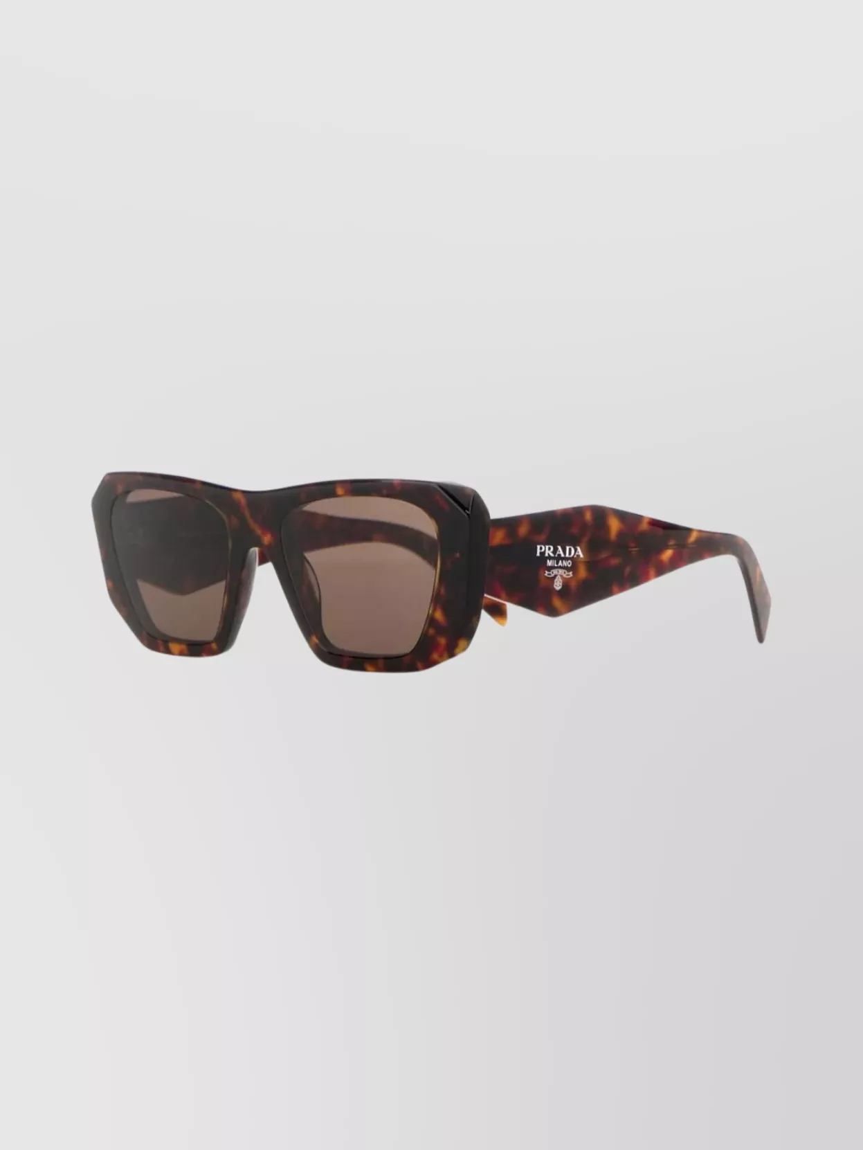 Prada Acetate Sunglasses Square Frame Design In Brown