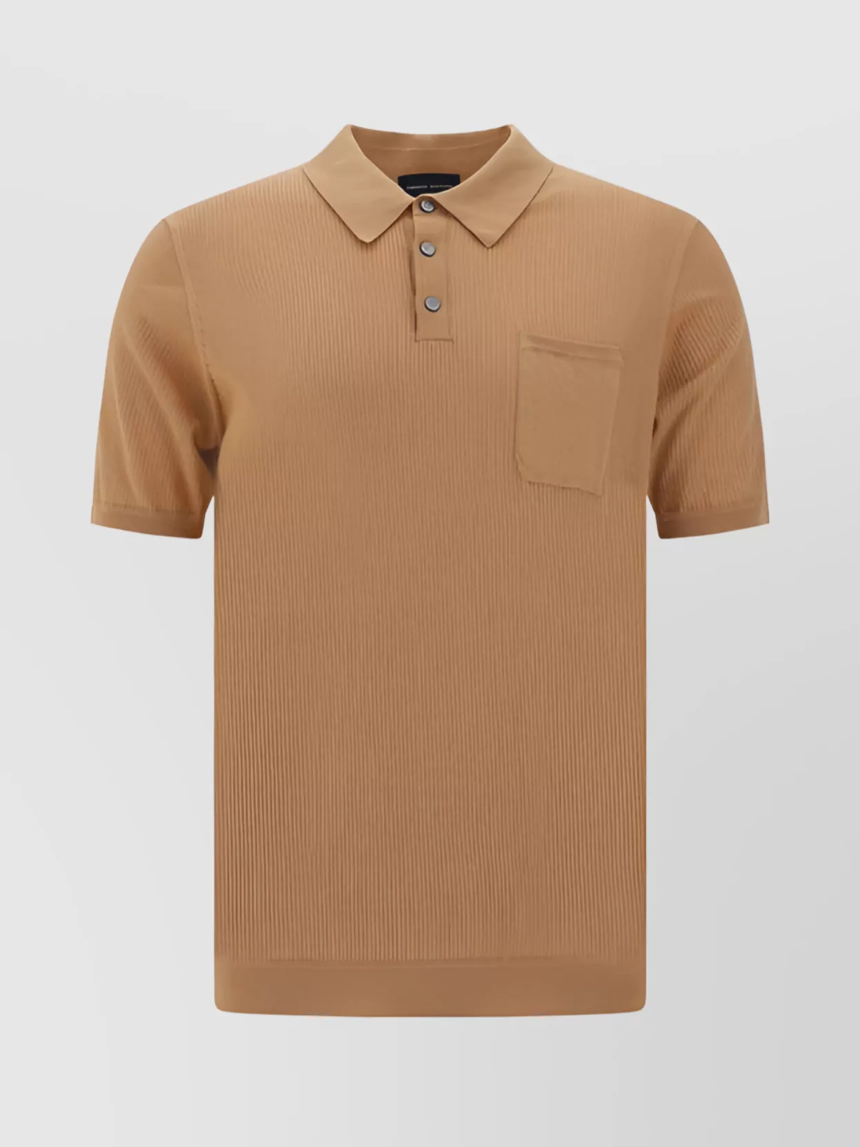 Shop Roberto Collina Ribbed Cotton Polo Shirt With Patch Pocket