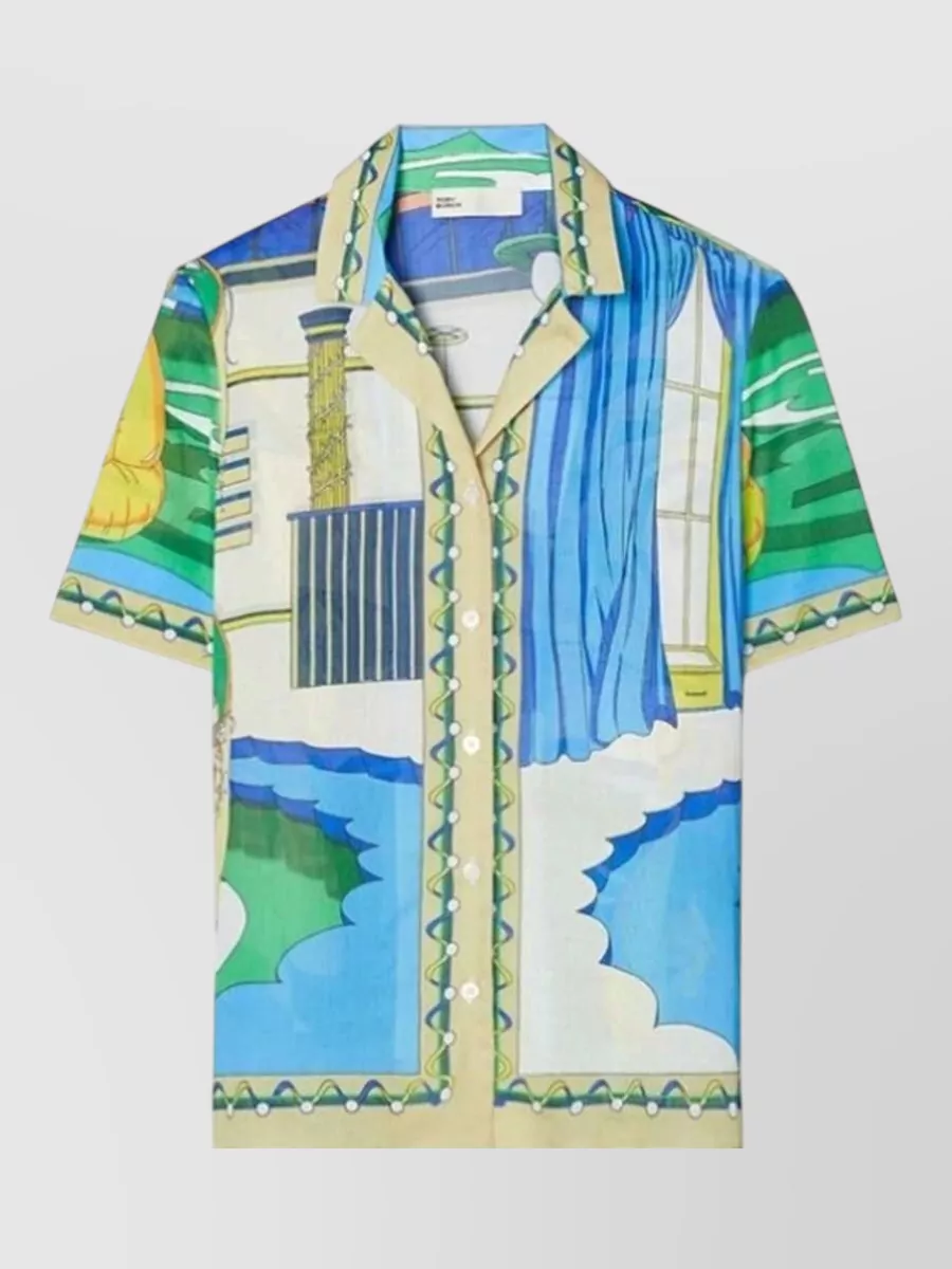 Tory Burch Cotton Printed Camp Shirt