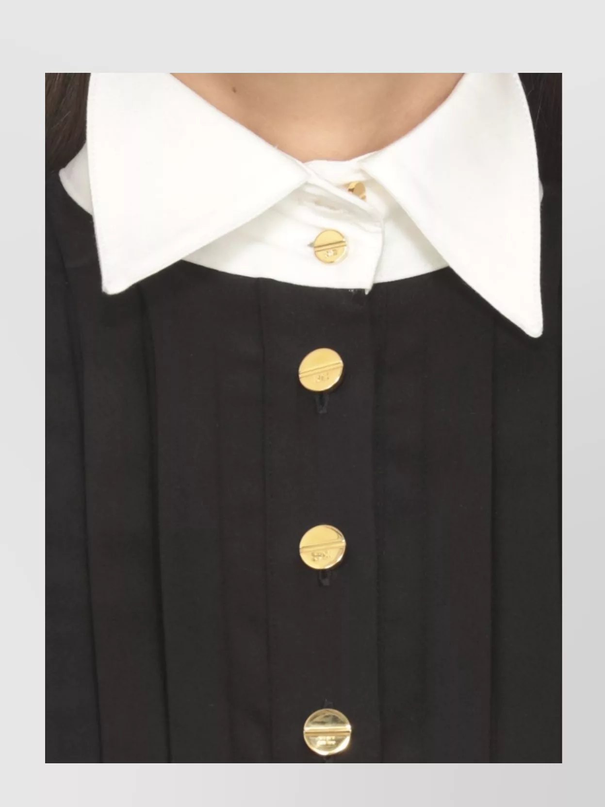 Elisabetta Franchi Women's Cropped Shirt Gold Buttons